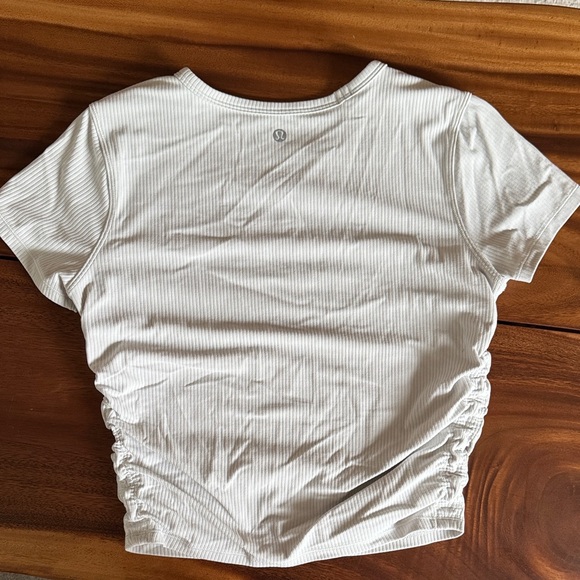 lululemon athletica White Ribbed All it Takes Short Sleeve Tee - Picture 2 of 3